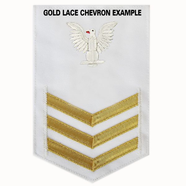 Navy E6 MALE Rating Badge: Aviation Boatswain s Mate - white For Sale - Image 2