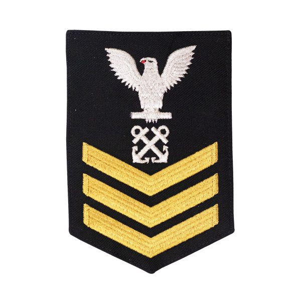 Navy E6 MALE Rating Badge: Boatswain s Mate - red chevrons on blue serge on Sale - Image 2