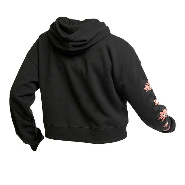 Serene Women s Hooded Crop Pullover - Black Online Sale - Image 3