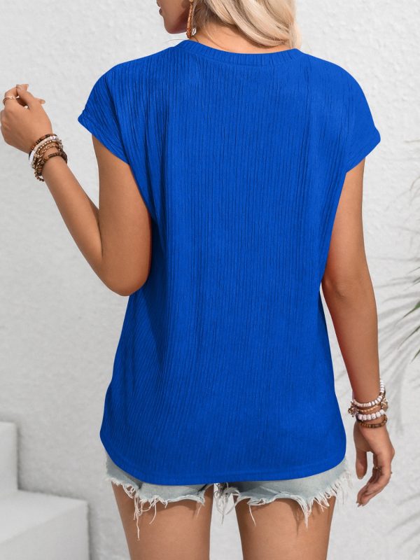Logan Round Neck Cap Sleeve Blouse - Online Exclusive Online Sale - Image 2