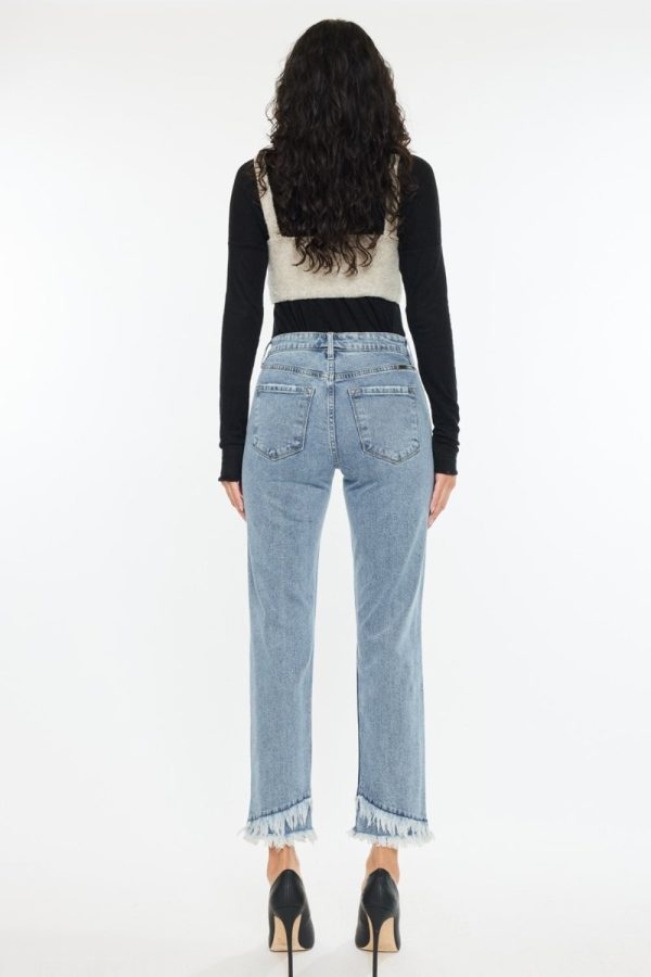 Kancan Raw Hem High Rise Straight Jeans Online Hot Sale - Image 4