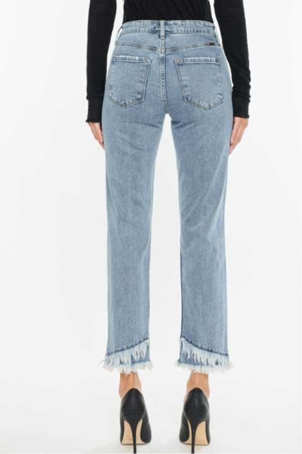Kancan Raw Hem High Rise Straight Jeans Online Hot Sale - Image 2