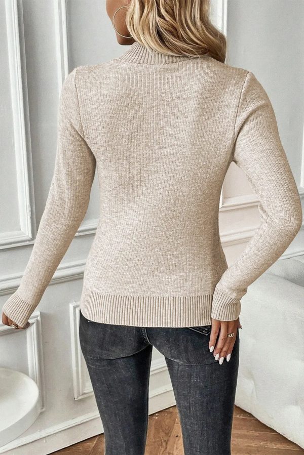 Heidi Fleece Lined Mock Neck Long Sleeve Sweater For Discount - Image 3